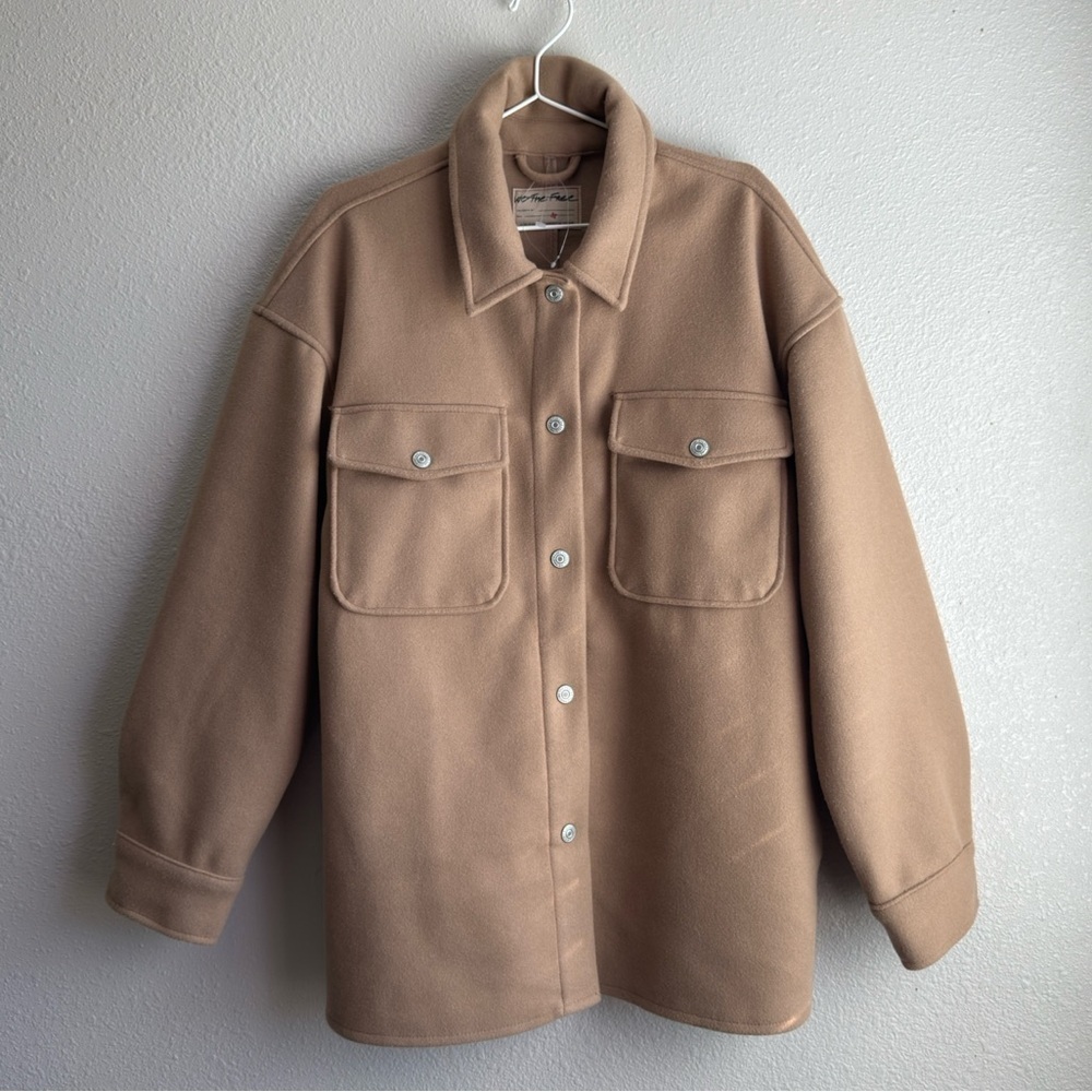 FREE PEOPLE We the Free Lola Shirt Jacket - Camel - Picture 3 of 12